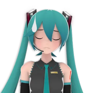 😓 Hatsune Miku Anime, Vocaloid, Süß, Emotional telegram sticker
