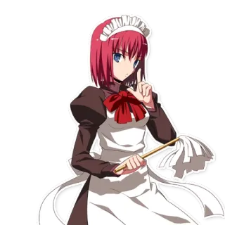 🤐 Anime, Maid, Lindo, Personaje, Pelo rojo telegram sticker