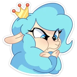 😡 Cartoon, Sticker, Figur, Königin, Süß, Niedlich, Lustig, Schaf telegram sticker
