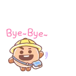 🖤 Bye bye cartoon, mascot, travel, greeting, bye, farewell, character, safari, expedition whatsapp sticker