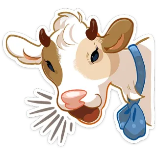 😱 소, 동물, 귀여운, 가축, 만화 소 telegram sticker