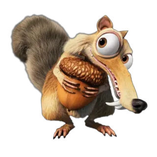 😏 Scrat Ice Age bajing, biji, zaman es, kartun, animasi telegram sticker