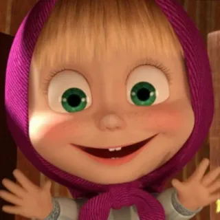 😄 Masha Masha and the Bear cartoon, meisje, schattig, Masja, animatie telegram sticker