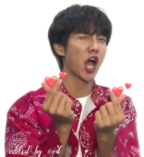 😍 edited by cisl человек, портрет, мужчина, сердце из пальцев, жест рукой whatsapp sticker