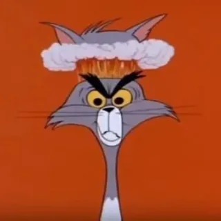 😤 Tom Cat Tom and Jerry Мультфильм, Злость, Взрыв, Кот, Смешно, Юмор whatsapp sticker