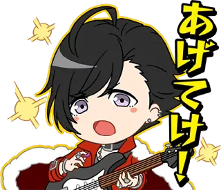 🎸 あげてけ! anime, guitar, music, band, chibi telegram sticker