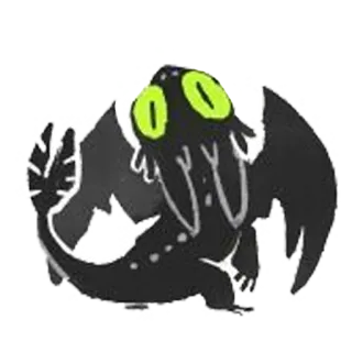 👀 Toothless How to Train Your Dragon dragón, furia nocturna, dibujos animados, animal, fantasía telegram sticker
