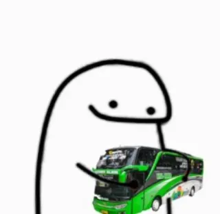 🚗 человечек, автобус, транспорт, мультфильм whatsapp sticker