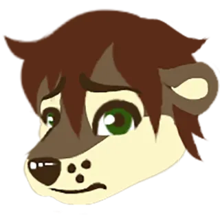 🙁 Фурри, Антро, Животное, Грустный, Мультфильм telegram sticker