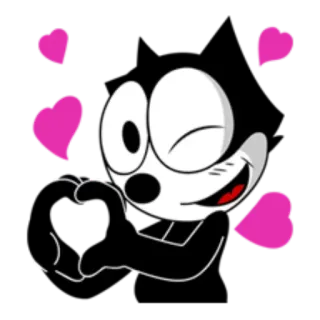 ❤️ Felix the Cat Dibujos animados, Gato, Corazones, Lindo, Amor whatsapp sticker