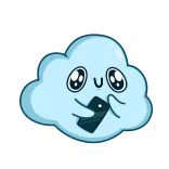 🤙 cloud, cartoon, phone, sleepy, cute telegram sticker