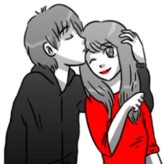 💑 coppia, bacio, amore, romanzo, cartoni animati, affetto, relazione telegram sticker