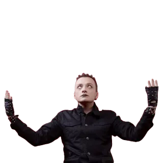 👽 Gótico, Emo, Pessoa, Homem, Luvas, Jaqueta, Maquiagem, Escuro telegram sticker