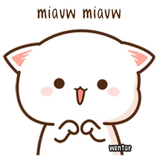 🍥 miauvw miauvw Katze, süß, Tier, kawaii, Cartoon telegram sticker