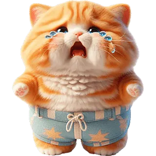 😭 mèo, khóc, buồn, dễ thương, hoạt hình, mèo con, nước mắt telegram sticker