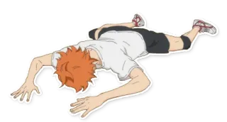 😵 Hinata Shoyo Haikyuu!! Аниме, Волейбол, Измотанный, Уставший, Аниме персонаж telegram sticker
