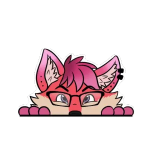 👤 cáo, furry, kính, hoạt hình, nhãn dán telegram sticker