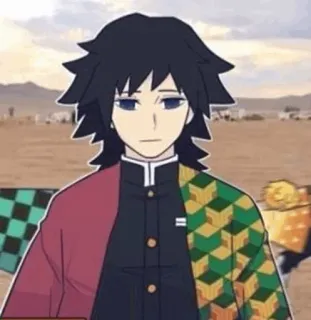 😐 Giyu Tomioka Demon Slayer 动漫, 鬼灭之刃, 富冈义勇, 角色 whatsapp sticker