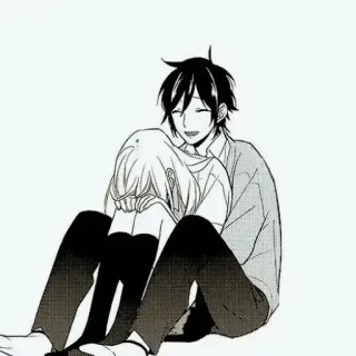 🖤 Anime, Romantik, Manga, Paar, Umarmung, Liebe telegram sticker