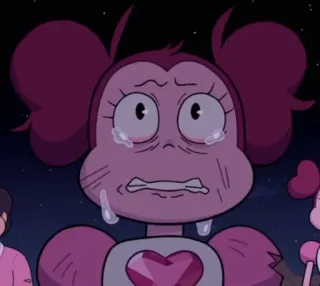 😭 Spinel Steven Universe cartoon, sad, crying, tears, pink, character whatsapp sticker