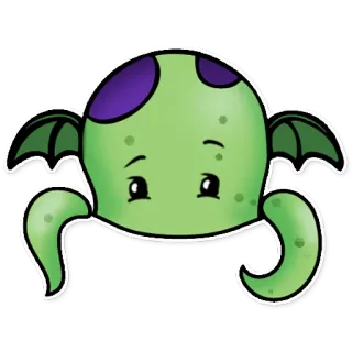 🛀 fofo, monstro, desenho animado, adesivo, verde, criatura telegram sticker