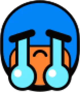 😭 verdrietig, huilen, blauw haar, emoji, tranen telegram sticker