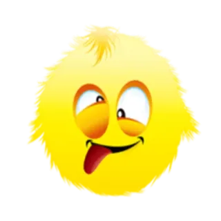 😵 пушистый, желтый, глупый, мультфильм, выражение, язык, глаза whatsapp sticker