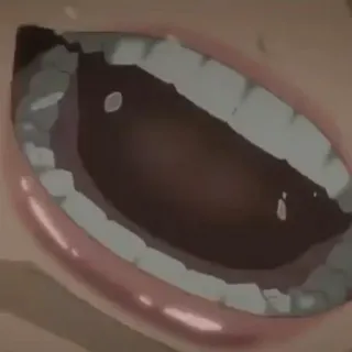 ♥️ bouche, ouvert, dents, effrayant, horreur whatsapp sticker