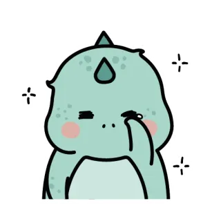 😗 dinosaur, crying, sad, cartoon, cute telegram sticker