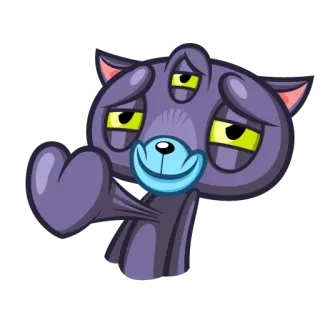 ❤️ hoạt hình, mèo, người ngoài hành tinh, trái tim telegram sticker