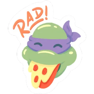 🍕 Donatello Teenage Mutant Ninja Turtles RAD! черепашки ниндзя, донателло, пицца, круто, мультфильм, смешно, мило telegram sticker