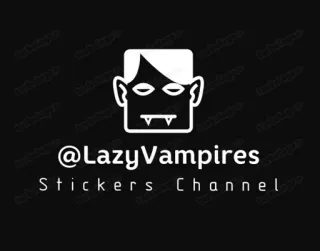 🌕 @LazyVampires Stickers Channel vampire, stickers, chaîne, dessin animé, paresseux, halloween, mort-vivant whatsapp sticker