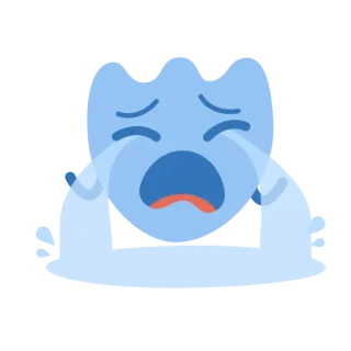 😭 menangis, sedih, emoji, air mata, emosional, kartun telegram sticker