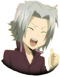 👍 Anime, Cartone animato, Pollice in su, Felice, Personaggio, Fanart telegram sticker