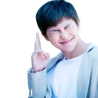 ☝️ uomo, sorriso, felice, kpop, asiatico, segno di pace telegram sticker