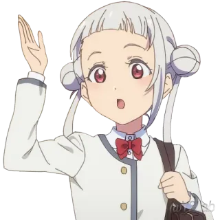 👋 Аниме, Девушка, Школьная форма, Милый, Мультфильм whatsapp sticker