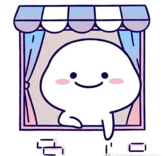 😊 cute, cartoon, window, character, blob telegram sticker