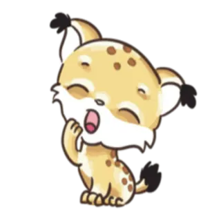 😴 động vật, dễ thương, cáo Fennec, ngáp, hoạt hình whatsapp sticker