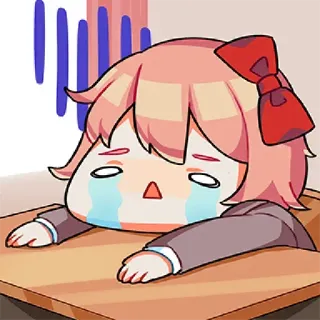 🌀 Sayori Doki Doki Literature Club! Anime, Triste, Llorando, Emocional, Doki Doki Literature Club, Sayori, Kawaii whatsapp sticker