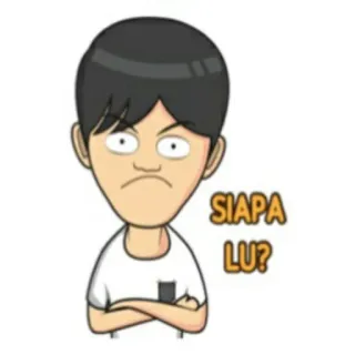 🕴 SIAPA LU? мультфильм, злой, вопрос, индонезийский, раздраженный, выражение telegram sticker