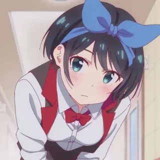 😯 Ruka Sarashina Rent-A-Girlfriend anime, ragazza, carina, Ruka Sarashina, Rent-A-Girlfriend, blu, fiocco telegram sticker