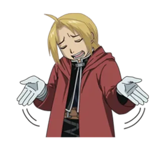 😌 Edward Elric Fullmetal Alchemist Anime, Ausdruck, Cartoon, Charakter, Fullmetal Alchemist, Edward Elric telegram sticker