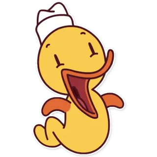 😄 утка, мультфильм, животное, милый, моряк, желтый telegram sticker