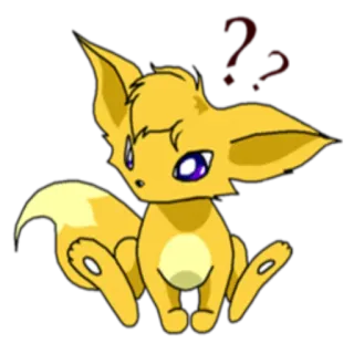 ❓ dessin animé, renard, animal, mignon, question, confus telegram sticker