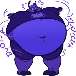 🍇 bloom aufgebläht, blaubeere, verwandlung, furry, anthro telegram sticker