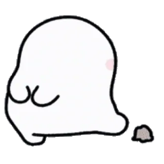 💬 призрак, милый, мультфильм, белый, персонаж, клякса whatsapp sticker
