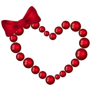 💞 heart, love, red, beads, bow, valentine's day telegram sticker