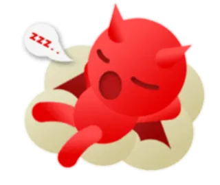 😴 ZZZ... 잠자는, 악마, 빨간색, 만화, zzz, 꿈, 구름 telegram sticker