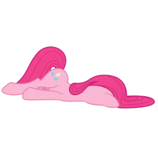 😩 Pinkie Pie My Little Pony Пинки Пай, Мой маленький пони, Мультфильм, Лошадь, Пони, Лежащий telegram sticker
