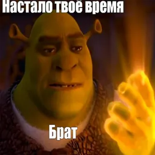 😏 Shrek Настало твоё время
Брат オーガ, シュレック, 映画, 兄弟, ミーム, 光る telegram sticker